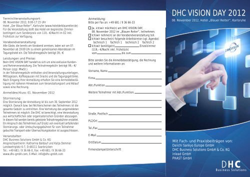 DHC VISION DAY Veranstaltungsflyer - DHC Dr. Herterich ...