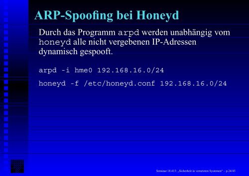 Honeypots - Fachbereich Informatik - Universität Hamburg