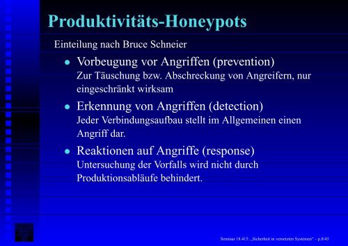 Honeypots - Fachbereich Informatik - Universität Hamburg