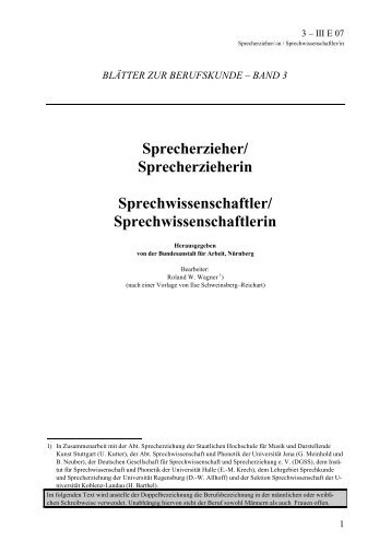 Sprecherzieher/ Sprecherzieherin Sprechwissenschaftler ...