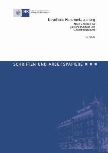 Novellierte Handwerksordnung - IHK Nürnberg für Mittelfranken