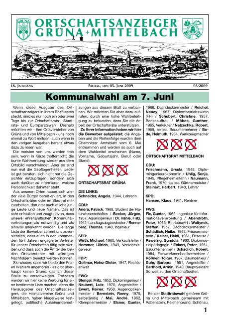 Ortschaftsanzeiger Juni 2009 - Grüna Online