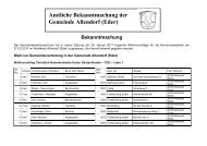 Amtliche Bekanntmachung der Gemeinde Allendorf (Eder)