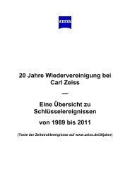 20 Jahre Wiedervereinigung bei Carl Zeiss — Eine Übersicht zu ...