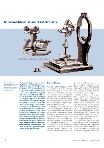Innovation aus Tradition - Carl Zeiss