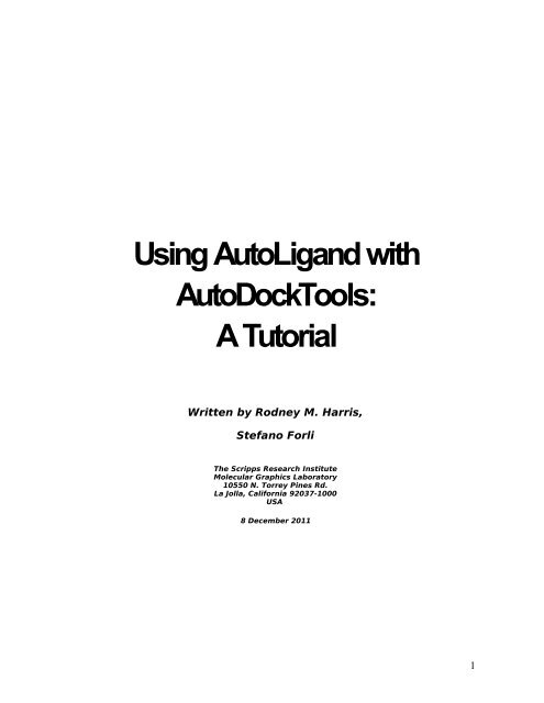 Using AutoLigand with AutoDockTools: A Tutorial