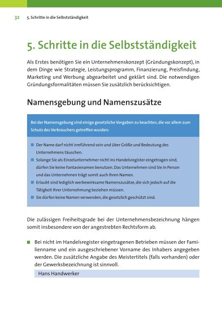 Infobroschüre "Existenzgründung im Handwerk" - bei der ...