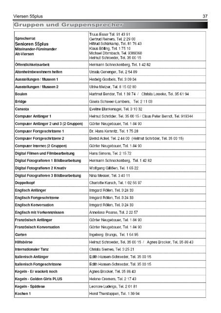 Viersen 55plus Miteinander-Füreinander