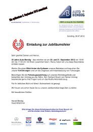 Einladung zur Jubiläumsfeier - Auto-Bendig GmbH