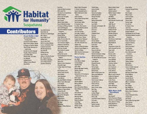 Annual Report 2011 - Habitat for Humanity Susquehanna