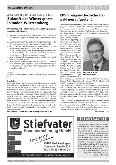 CDUintern - Ausgabe 12, Dezember 2011 - Kreisverband Breisgau ...