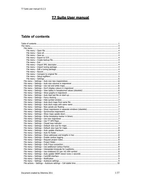 T7 manual (PDF) - Trionic suites