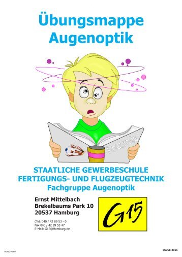 Übungsmappe Augenoptik STAATLICHE GEWERBESCHULE