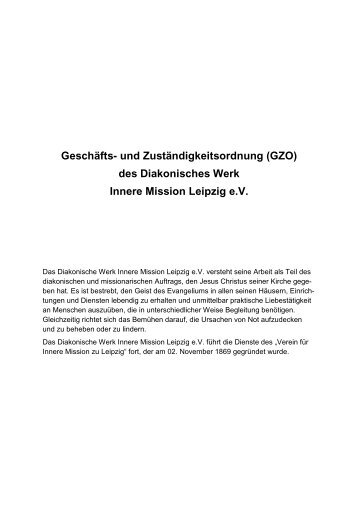 Geschäfts- und Zuständigkeitsordnung (GZO) - Diakonie Leipzig