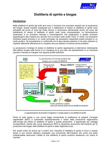 Distilleria di spirito e biogas