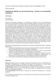 Vergleichende Didaktik und Curriculumforschung: nationale und ...
