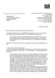 Offener Brief an die Bundesministerin Bulmahn - Deutsche ...