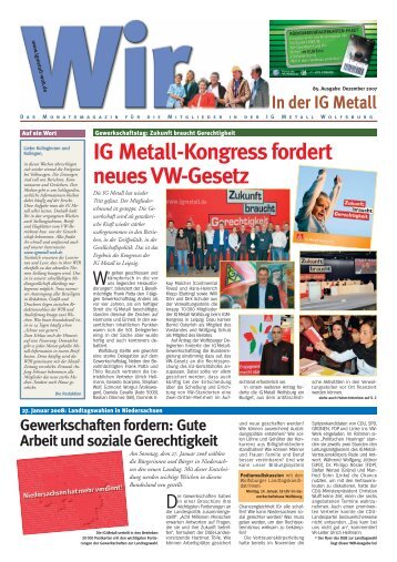 IG Metall-Kongress fordert neues VW-Gesetz - IG Metall Wolfsburg