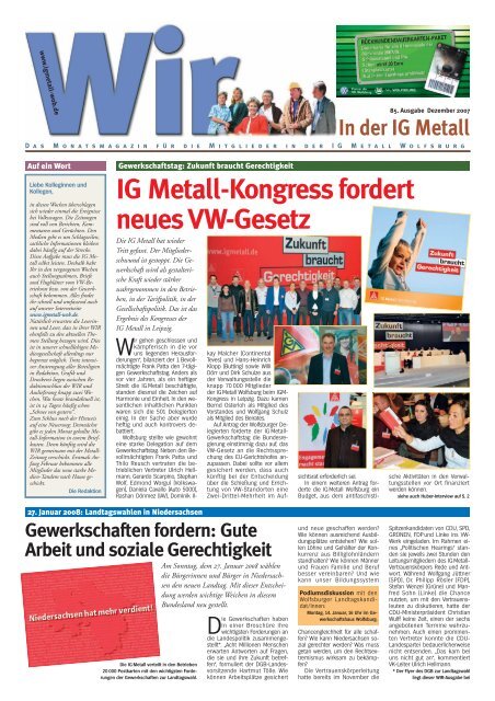 IG Metall-Kongress fordert neues VW-Gesetz - IG Metall Wolfsburg