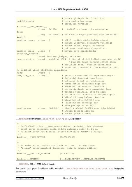 Linux i386 Önyükleme Kodu NASIL