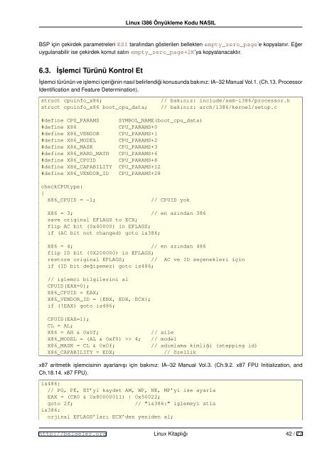 Linux i386 Önyükleme Kodu NASIL