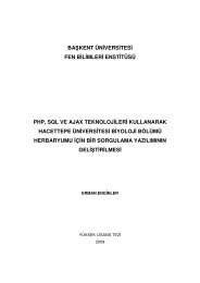 php, sql ve ajax teknolojileri kullanarak hacettepe üniversitesi