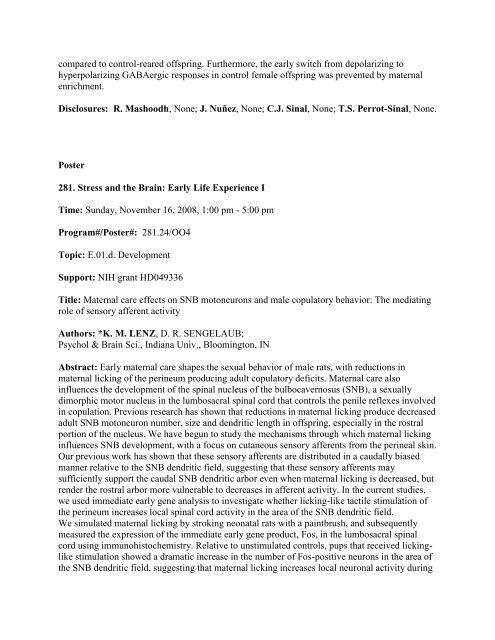 [Abstract Title]. - Society for Neuroscience