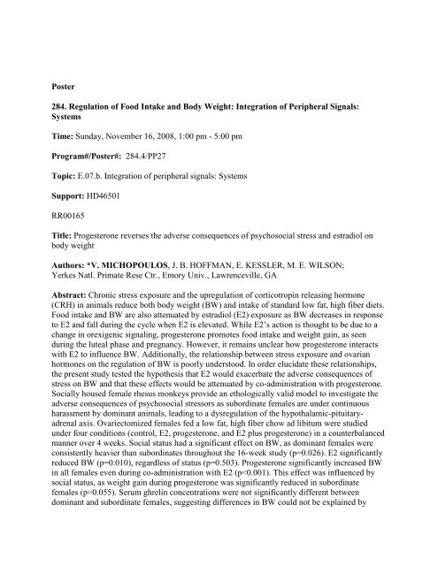 [Abstract Title]. - Society for Neuroscience