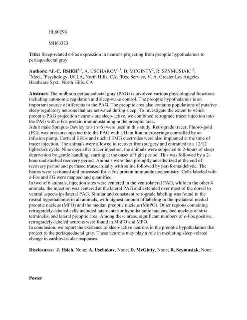 [Abstract Title]. - Society for Neuroscience