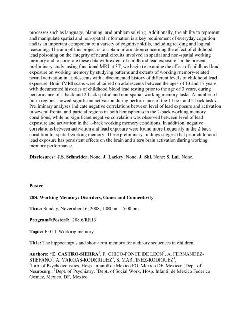 [Abstract Title]. - Society for Neuroscience