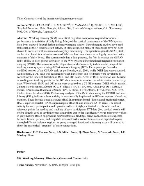 [Abstract Title]. - Society for Neuroscience