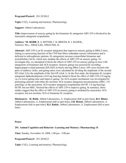 [Abstract Title]. - Society for Neuroscience