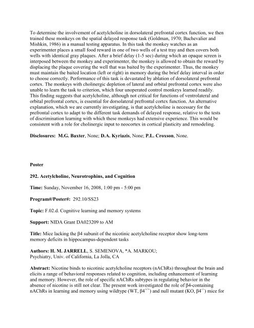 [Abstract Title]. - Society for Neuroscience