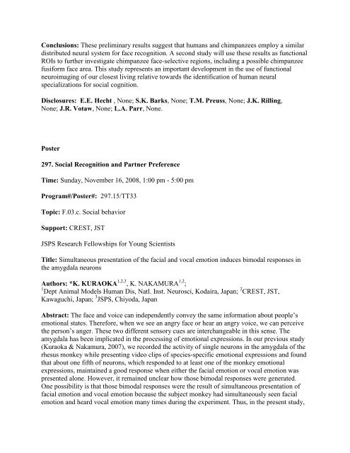 [Abstract Title]. - Society for Neuroscience