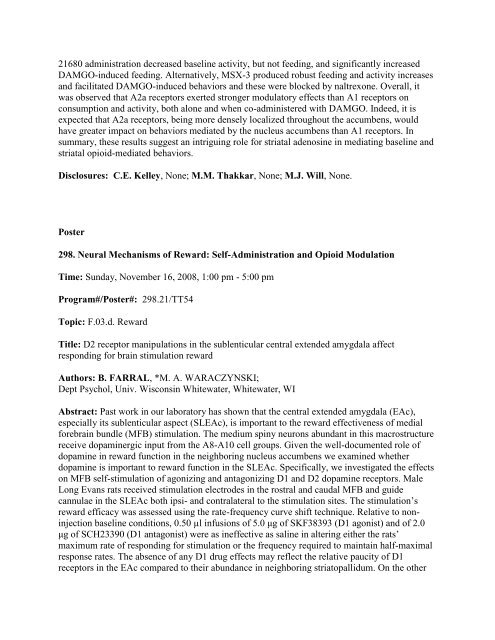 [Abstract Title]. - Society for Neuroscience