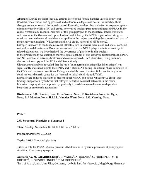 [Abstract Title]. - Society for Neuroscience