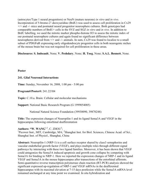 [Abstract Title]. - Society for Neuroscience