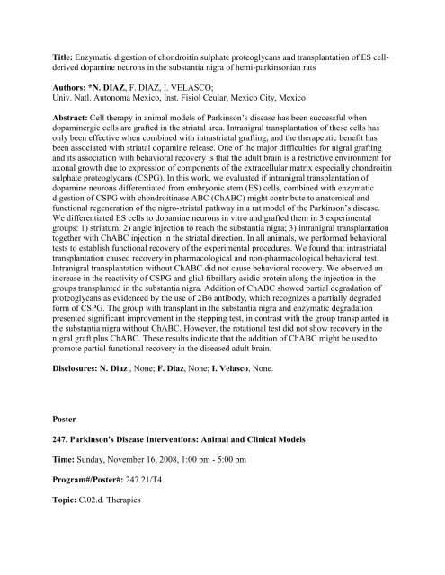 [Abstract Title]. - Society for Neuroscience