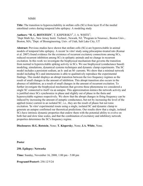 [Abstract Title]. - Society for Neuroscience