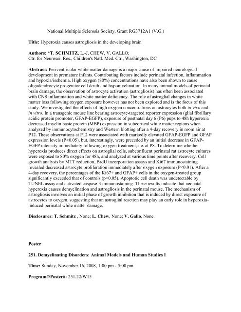 [Abstract Title]. - Society for Neuroscience