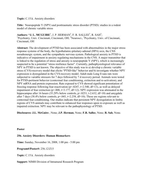 [Abstract Title]. - Society for Neuroscience