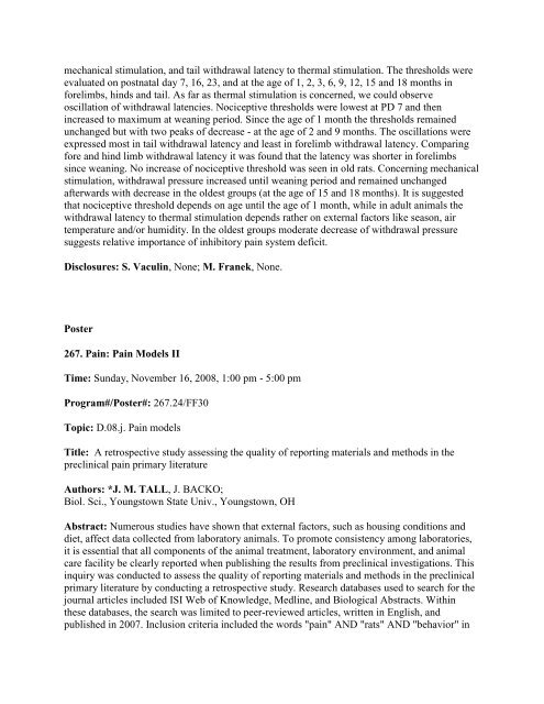 [Abstract Title]. - Society for Neuroscience