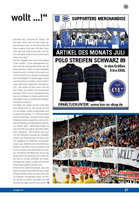 Ausgabe 63 07/2010 - HSV-Supporters