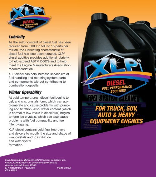 XLP Diesel Fuel System Cleaner Brochure Amway