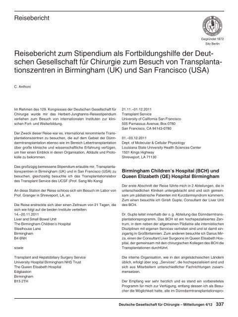 Mitteilungen der Deutschen Gesellschaft für Chirurgie 04/2012