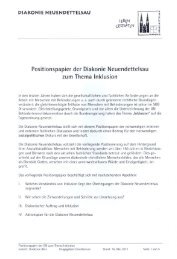 Positionspapier der Diakonie Neuendettelsau zum Thema Inklusion