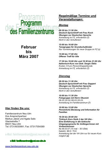 Februar bis MÃƒÂƒÃ‚Â¤rz 2007 - Diakonische Werk Neu-Ulm eV