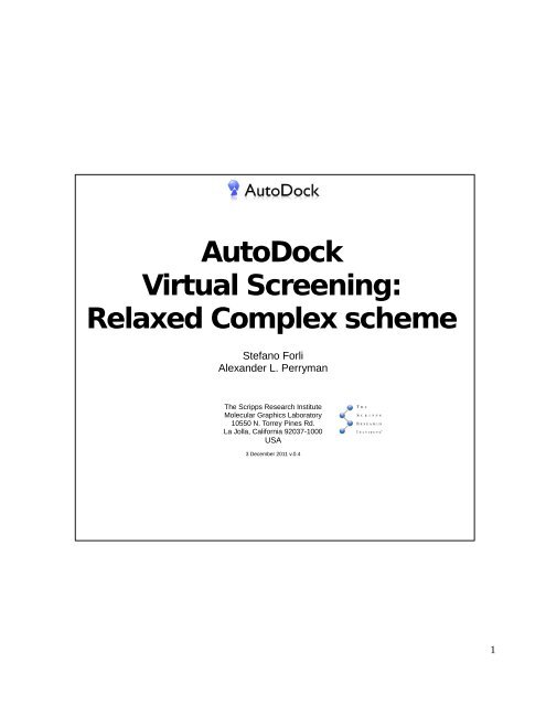 AutoDock Virtual Screening: Relaxed Complex scheme