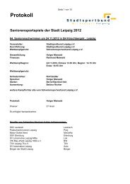 Protokoll Seniorensportspiele der Stadt Leipzig 2012