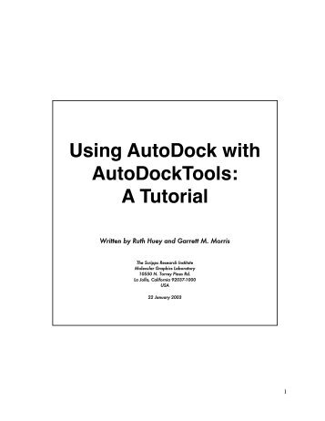 Using AutoDock with AutoDockTools - Center for Structural Biology